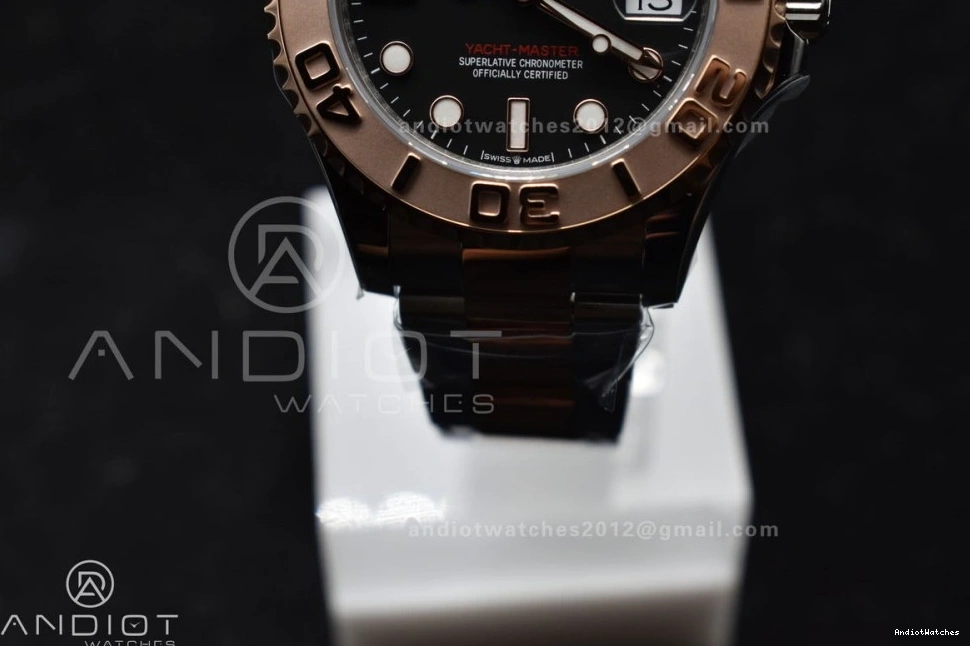 Best Minimalist Case Yacht-Master Dial Edition 37mm 268621 1216 and CVSF 316L A Black SS 1:1 RG Bracelet 0403